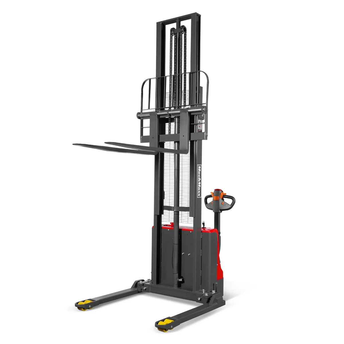 MechMaxx 2640lbs Lithium-ion Electric Straddle Stacker,  138" Lift,  Adjustable Legs & Forks,  F26-138S