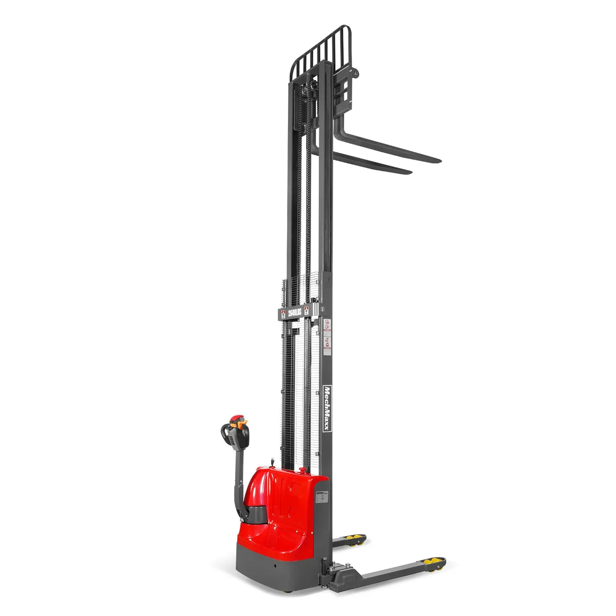 MechMaxx 2640lbs Lithium-ion Electric Straddle Stacker,  138" Lift,  Adjustable Legs & Forks,  F26-138S