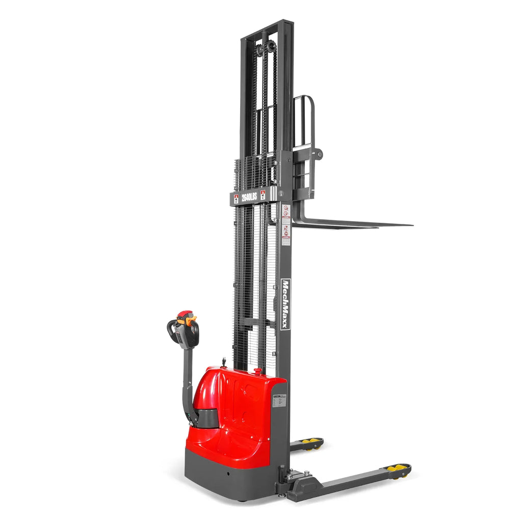 MechMaxx 2640lbs Lithium-ion Electric Straddle Stacker,  138" Lift,  Adjustable Legs & Forks,  F26-138S