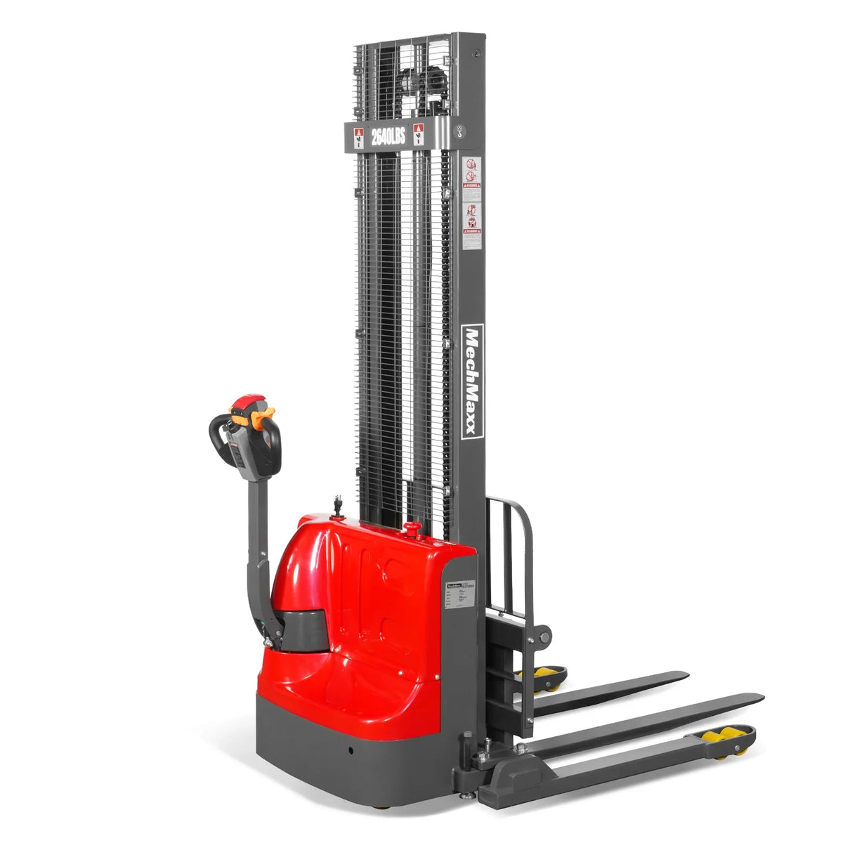 MechMaxx 2640lbs Lithium-ion Electric Straddle Stacker,  138" Lift,  Adjustable Legs & Forks,  F26-138S