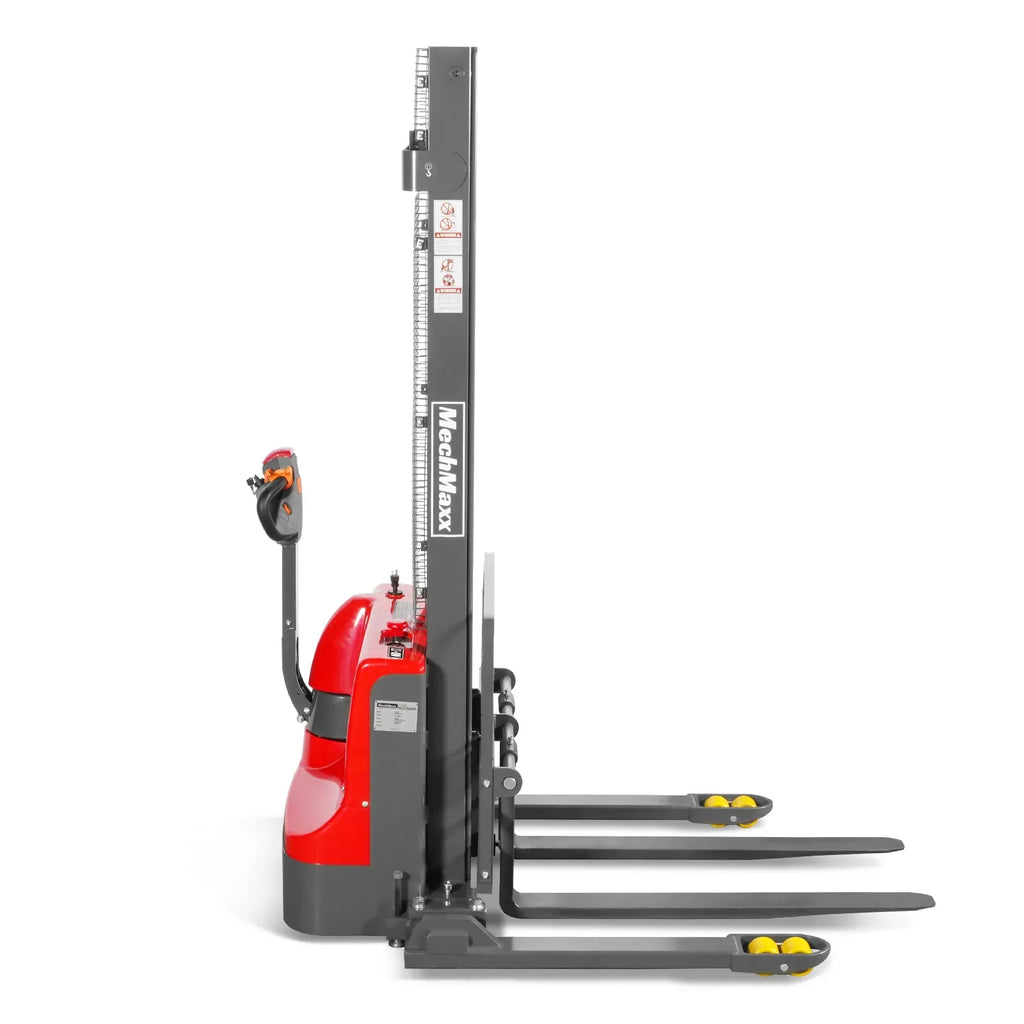 MechMaxx 2640lbs Lithium-ion Electric Straddle Stacker,  138" Lift,  Adjustable Legs & Forks,  F26-138S