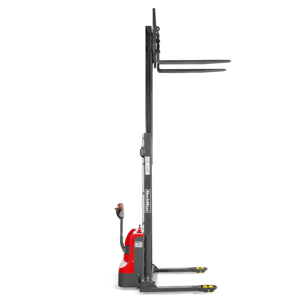 MechMaxx 2640lbs Lithium-ion Electric Straddle Stacker,  138" Lift,  Adjustable Legs & Forks,  F26-138S