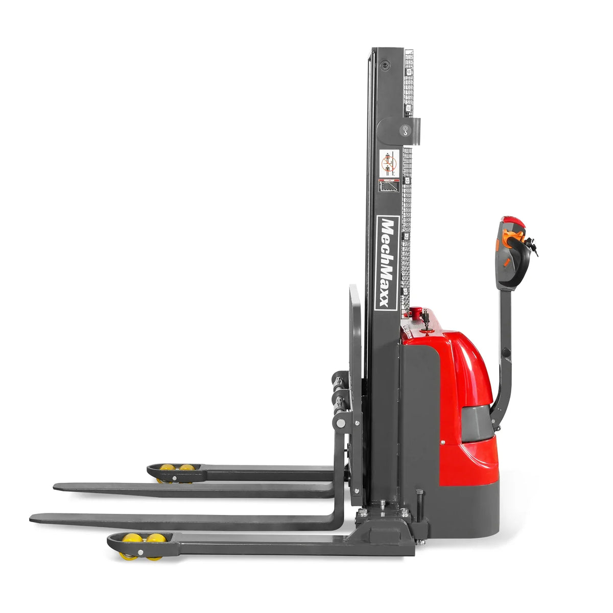 MechMaxx 2640lbs Lithium-ion Electric Straddle Stacker,  98" Lift,  Adjustable Legs & Forks,  F26-98S