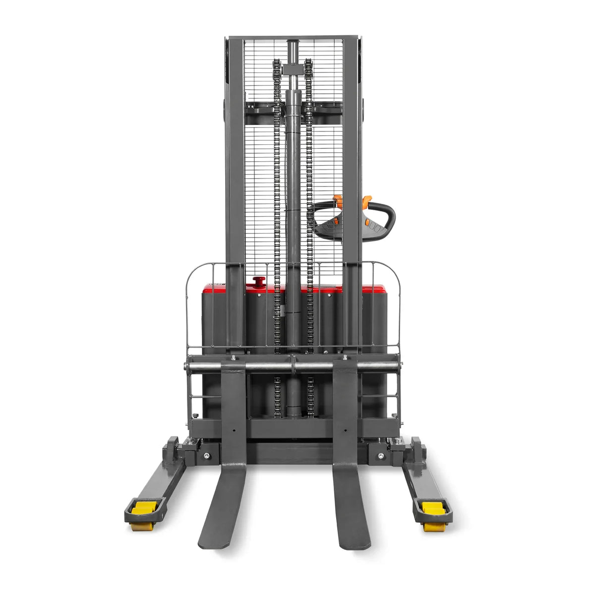 MechMaxx 2640lbs Lithium-ion Electric Straddle Stacker,  98" Lift,  Adjustable Legs & Forks,  F26-98S