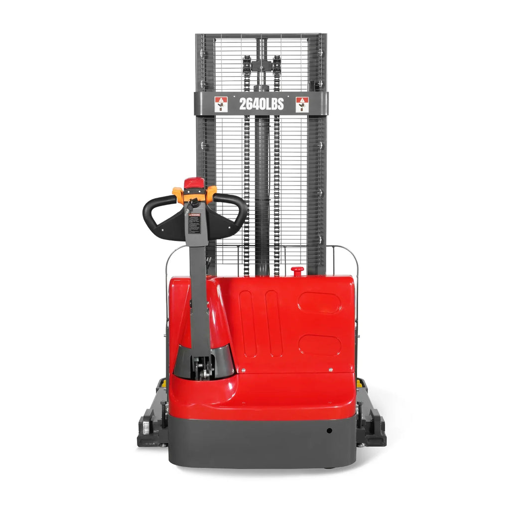 MechMaxx 2640lbs Lithium-ion Electric Straddle Stacker,  98" Lift,  Adjustable Legs & Forks,  F26-98S