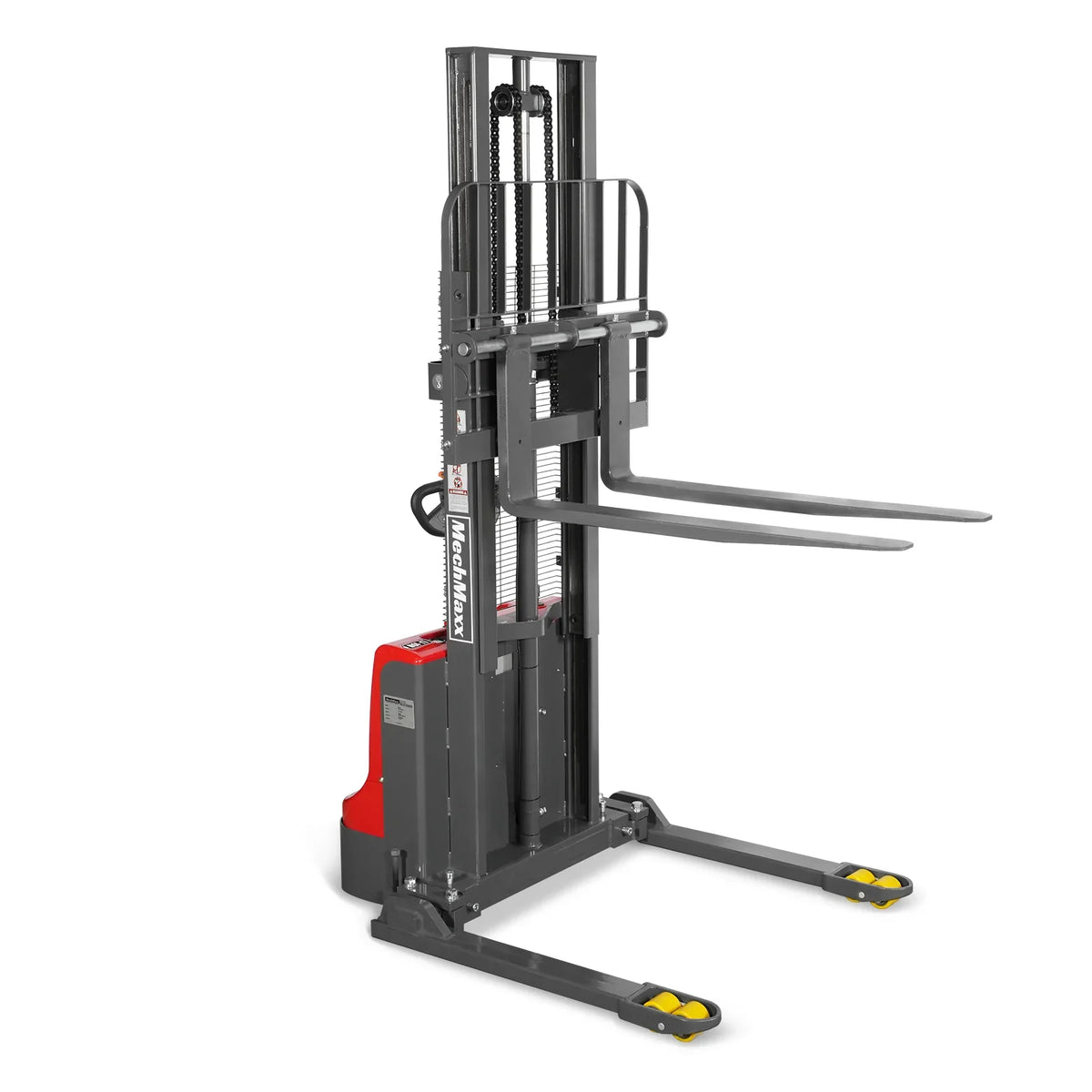 MechMaxx 2640lbs Lithium-ion Electric Straddle Stacker,  98" Lift,  Adjustable Legs & Forks,  F26-98S