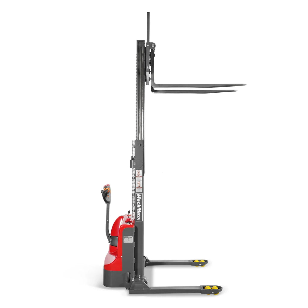 MechMaxx 2640lbs Lithium-ion Electric Straddle Stacker,  98" Lift,  Adjustable Legs & Forks,  F26-98S
