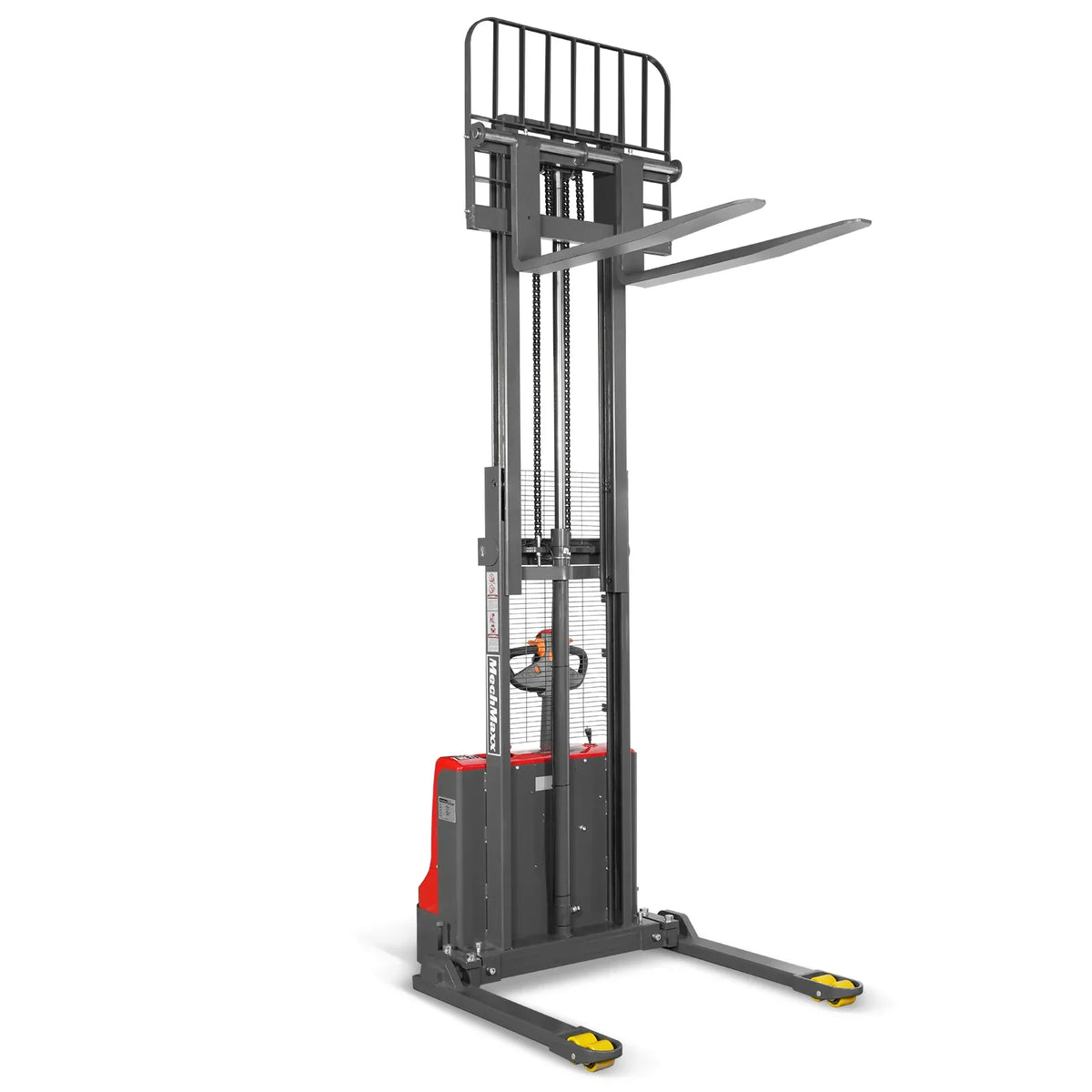 MechMaxx 2640lbs Lithium-ion Electric Straddle Stacker,  98" Lift,  Adjustable Legs & Forks,  F26-98S
