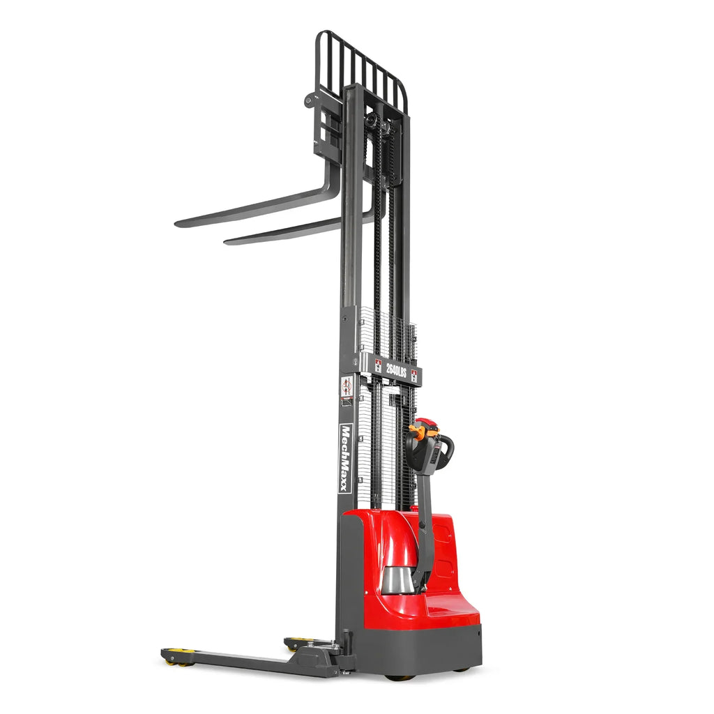 MechMaxx 2640lbs Lithium-ion Electric Straddle Stacker,  98" Lift,  Adjustable Legs & Forks,  F26-98S