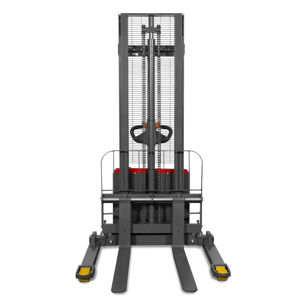 MechMaxx 3300lbs Lithium-ion Electric Straddle Stacker,  118" Lift,  Adjustable Legs & Forks,  F33-118S