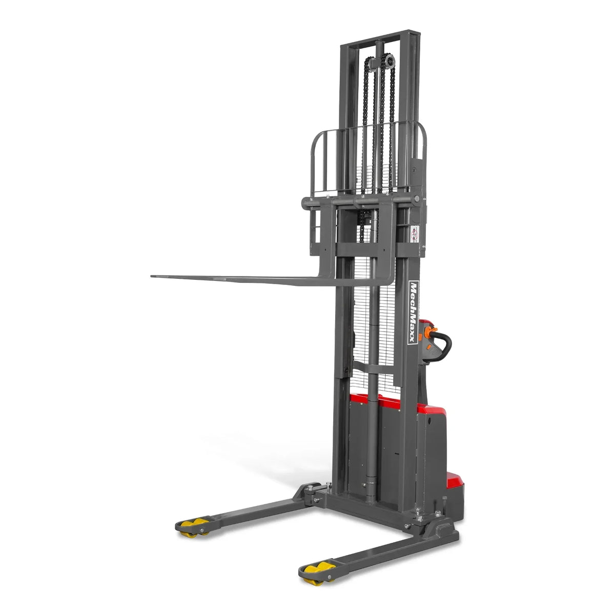 MechMaxx 3300lbs Lithium-ion Electric Straddle Stacker,  118" Lift,  Adjustable Legs & Forks,  F33-118S