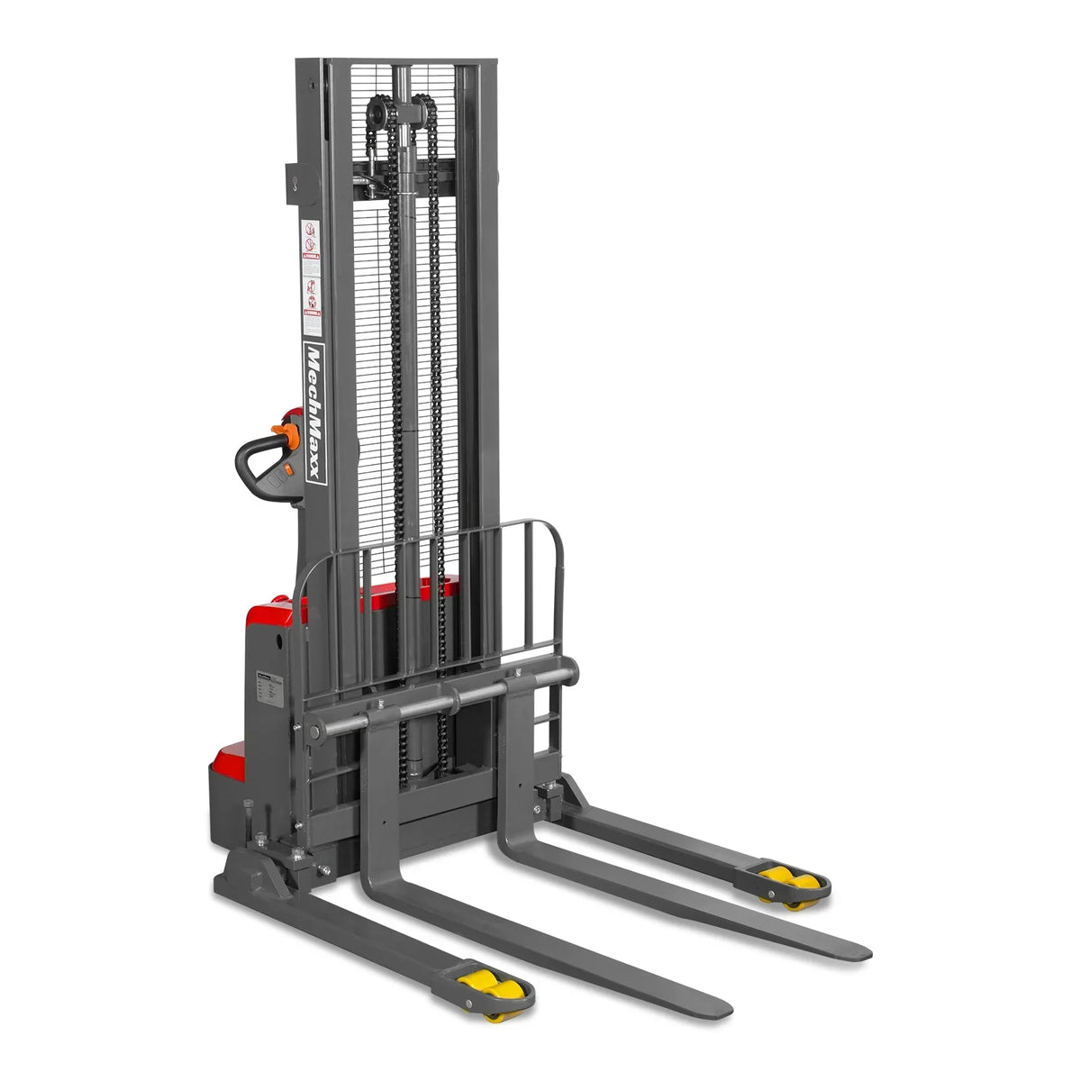 MechMaxx 3300lbs Lithium-ion Electric Straddle Stacker,  118" Lift,  Adjustable Legs & Forks,  F33-118S