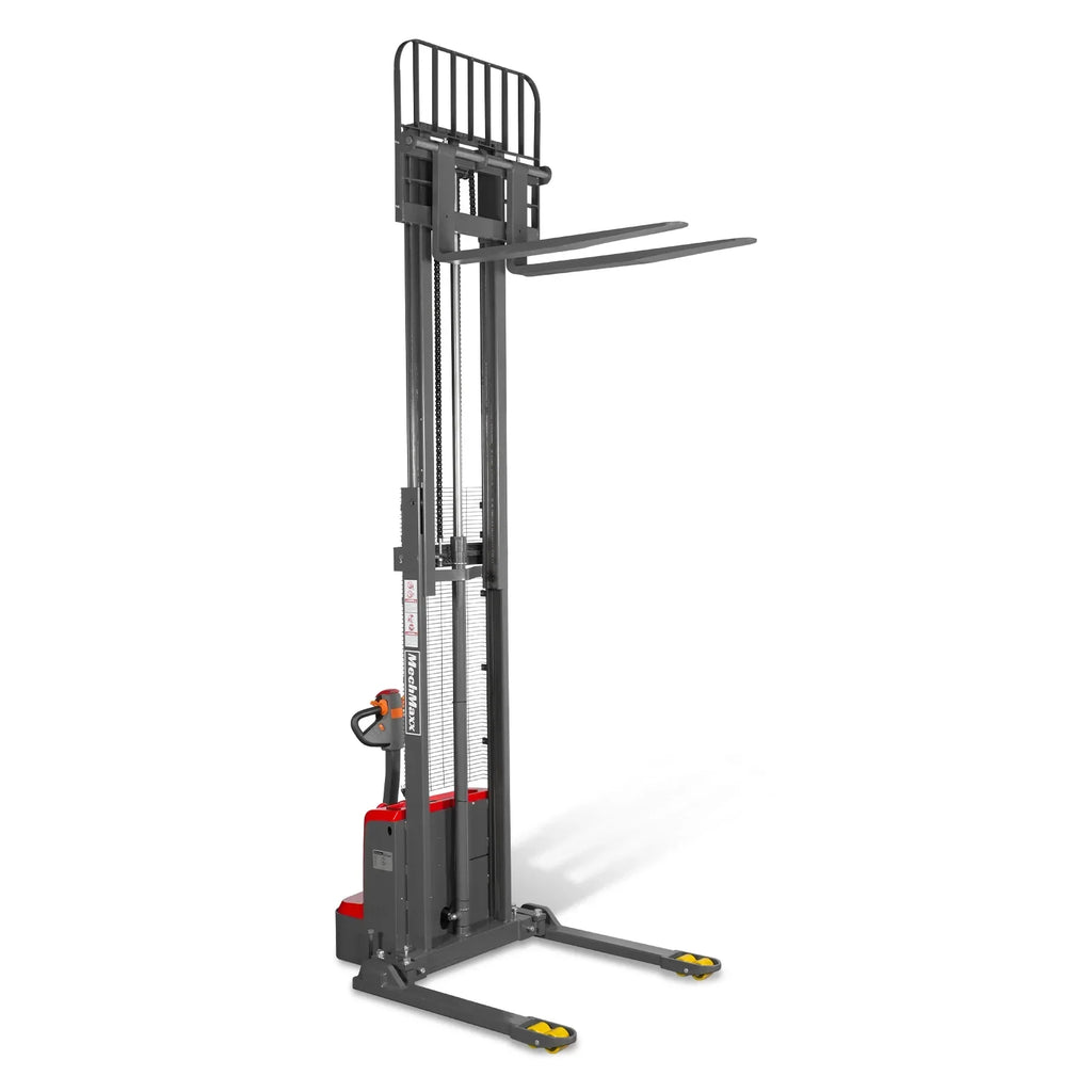 MechMaxx 3300lbs Lithium-ion Electric Straddle Stacker,  118" Lift,  Adjustable Legs & Forks,  F33-118S