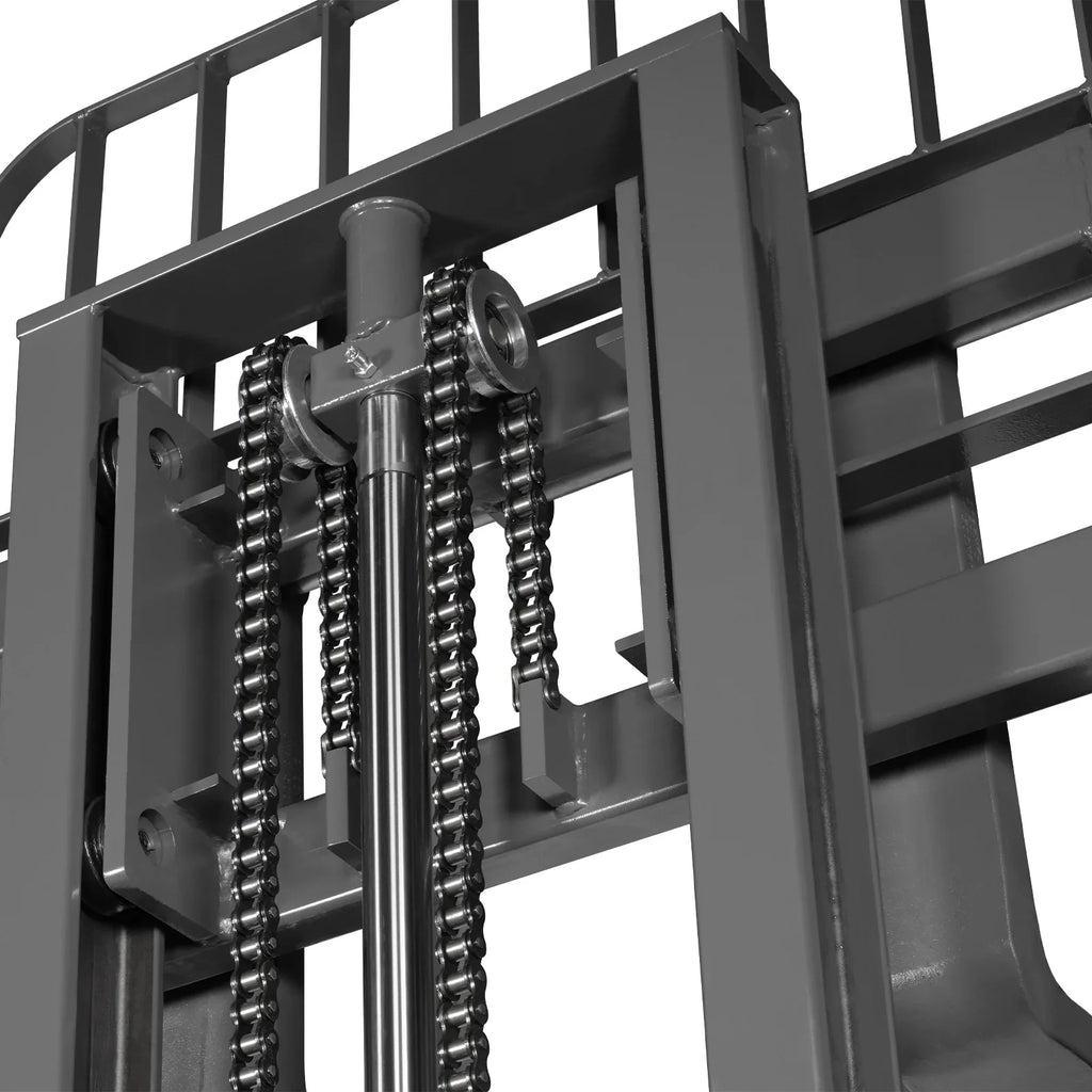 MechMaxx 3300lbs Lithium-ion Electric Straddle Stacker,  118" Lift,  Adjustable Legs & Forks,  F33-118S