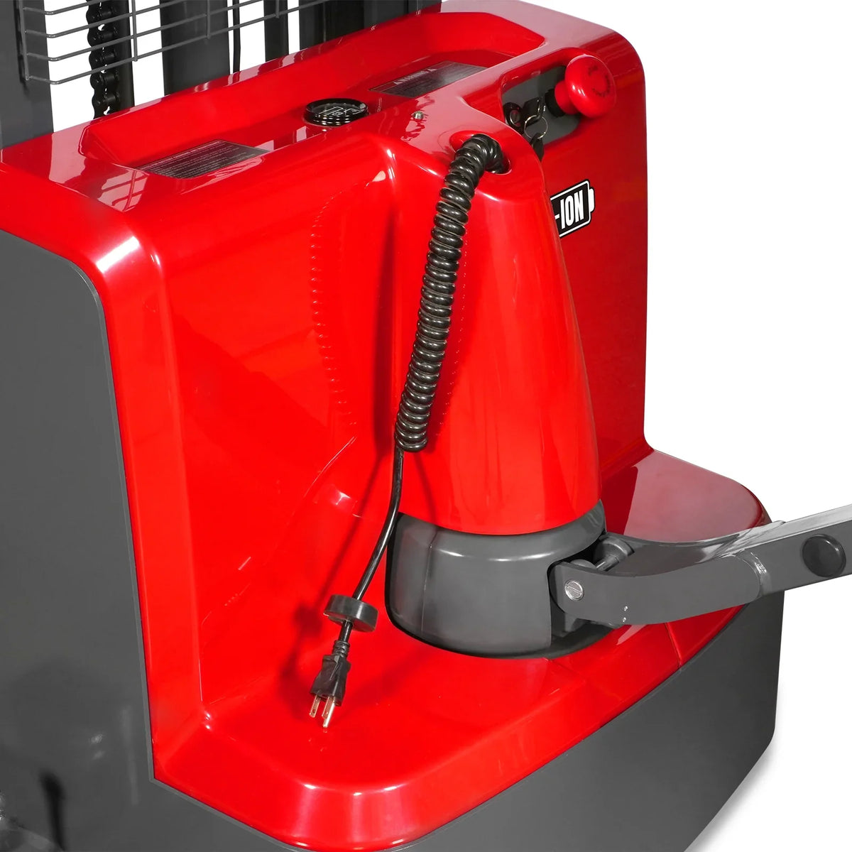 MechMaxx 3300lbs Lithium-ion Electric Straddle Stacker,  118" Lift,  Adjustable Legs & Forks,  F33-118S