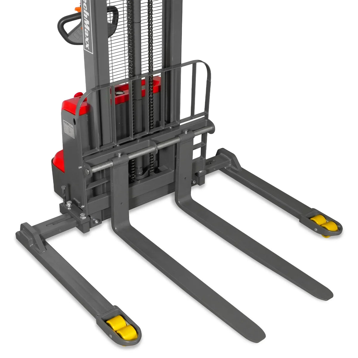 MechMaxx 3300lbs Lithium-ion Electric Straddle Stacker,  118" Lift,  Adjustable Legs & Forks,  F33-118S