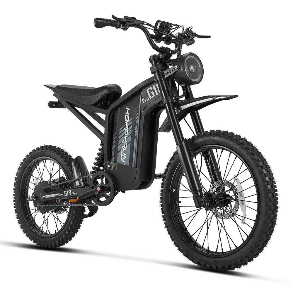 HappyRun G18 Pro 60V/35Ah 4500W Off-Road Electric Dirt Bike with Pedals