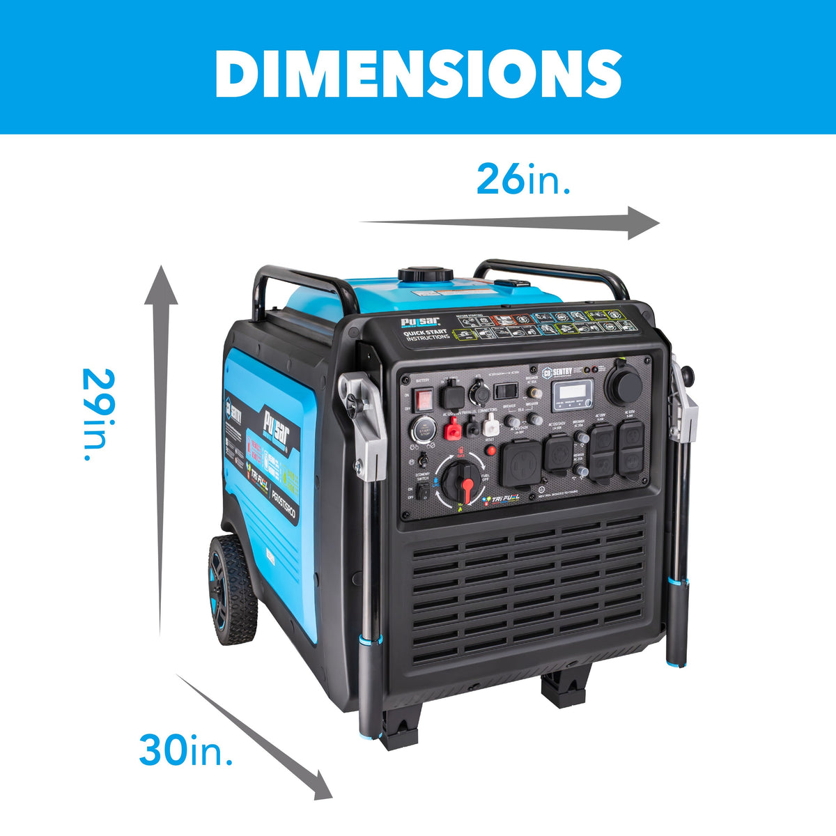 Pulsar 10,500 Watt Tri-Fuel Inverter Generator with CO Sentry