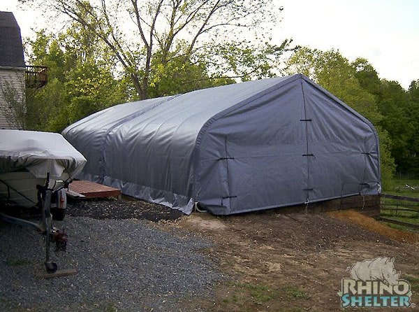 Rhino Shelter Two Car Garage 22’W x 48’L x 12’ H-Joined