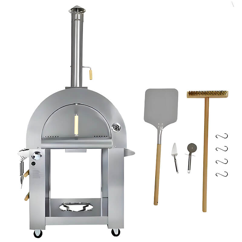 Kokomo Grills 32 Inch Dual Fuel Stainless Steel Pizza Oven