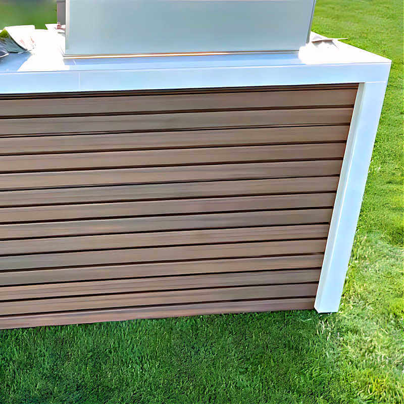 Kokomo Grills Professional Shiplap Outdoor Kitchen Island with Waterfall Edge – 32-Inch 4-Burner Gas Grill