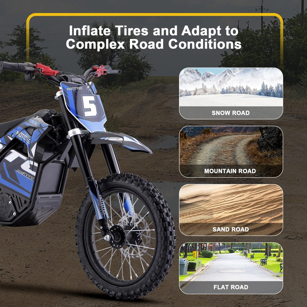 MotoTec Pro 60V/15.6Ah 2000W Off-Road Electric Dirt Bike (HP115E)