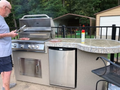 Kokomo Grills Maui 7 ft. 6 in. Round Bar Top Island – 32-Inch Built-In Gas Grill - Outdoor Kitchen Island