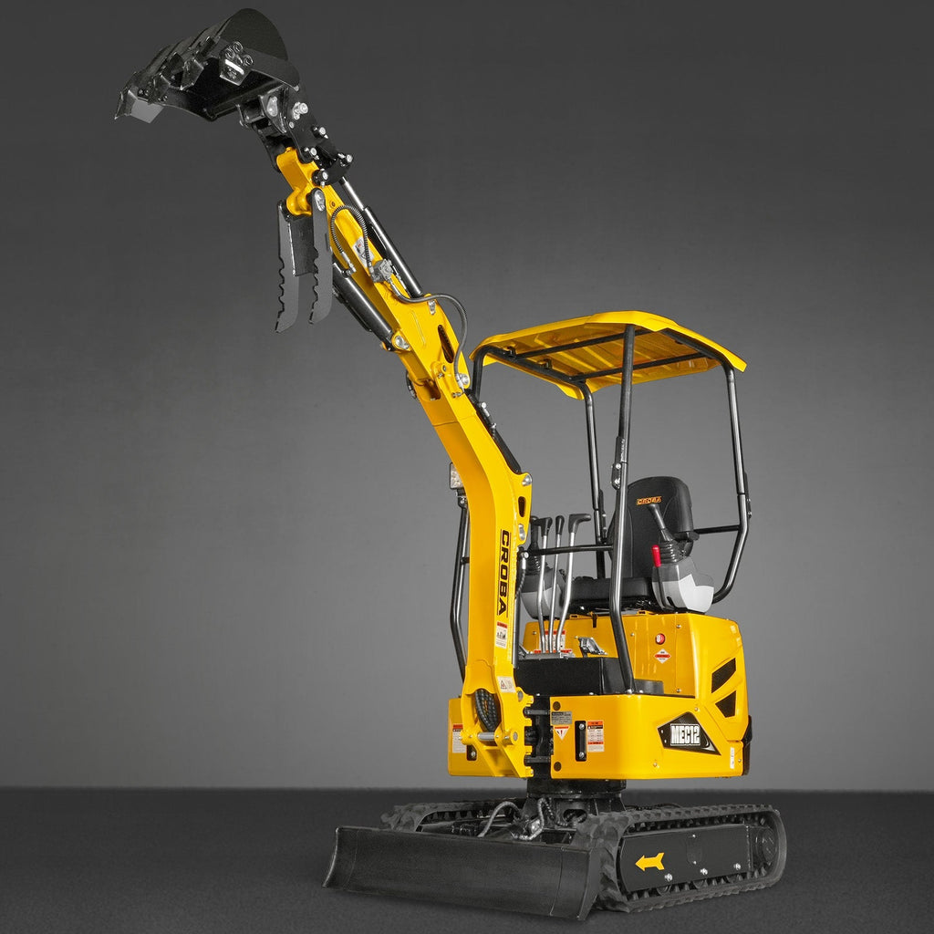 MechMaxx 1.2 Ton Mini Excavator – Kubota D722 Diesel Engine, 65.7" Dig Depth, 2700 lb Compact Excavator (MEC12)