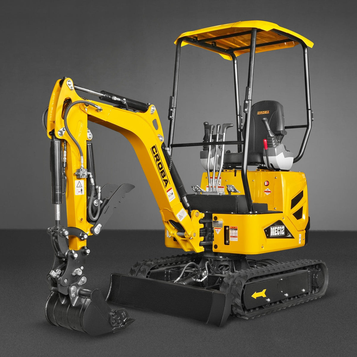 MechMaxx 1.2 Ton Mini Excavator – Kubota D722 Diesel Engine, 65.7" Dig Depth, 2700 lb Compact Excavator (MEC12)