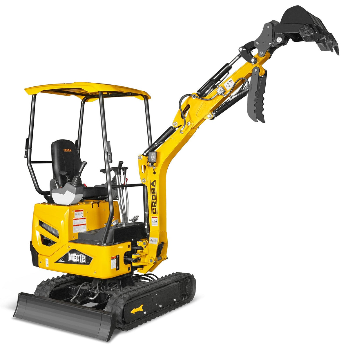 MechMaxx 1.2 Ton Mini Excavator – Kubota D722 Diesel Engine, 65.7" Dig Depth, 2700 lb Compact Excavator (MEC12)