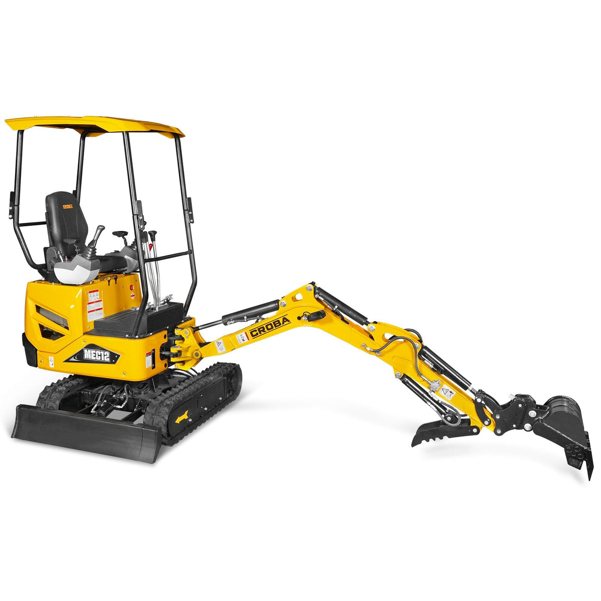 MechMaxx 1.2 Ton Mini Excavator – Kubota D722 Diesel Engine, 65.7" Dig Depth, 2700 lb Compact Excavator (MEC12)