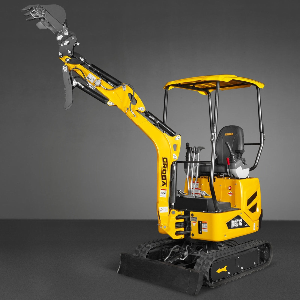 MechMaxx 1.2 Ton Mini Excavator – Kubota D722 Diesel Engine, 65.7" Dig Depth, 2700 lb Compact Excavator (MEC12)