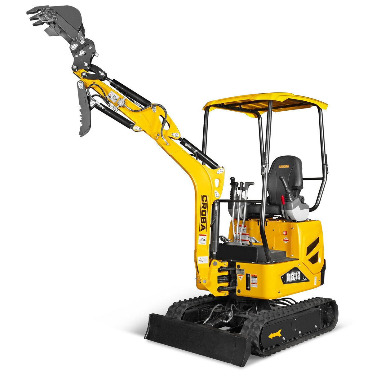 MechMaxx 1.2 Ton Mini Excavator – Kubota D722 Diesel Engine, 65.7" Dig Depth, 2700 lb Compact Excavator (MEC12)