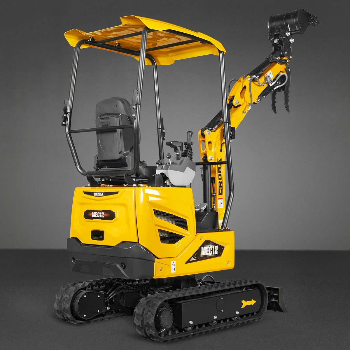 MechMaxx 1.2 Ton Mini Excavator – Kubota D722 Diesel Engine, 65.7" Dig Depth, 2700 lb Compact Excavator (MEC12)