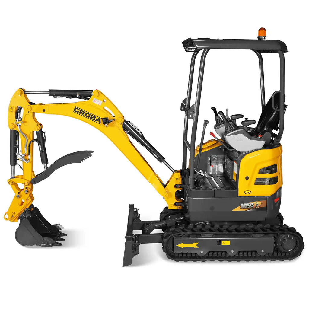MechMaxx 1.7 Ton Mini Excavator – Kubota D902 Diesel Engine, 89" Dig Depth, 4,145 lb Compact Excavator (MEC17)
