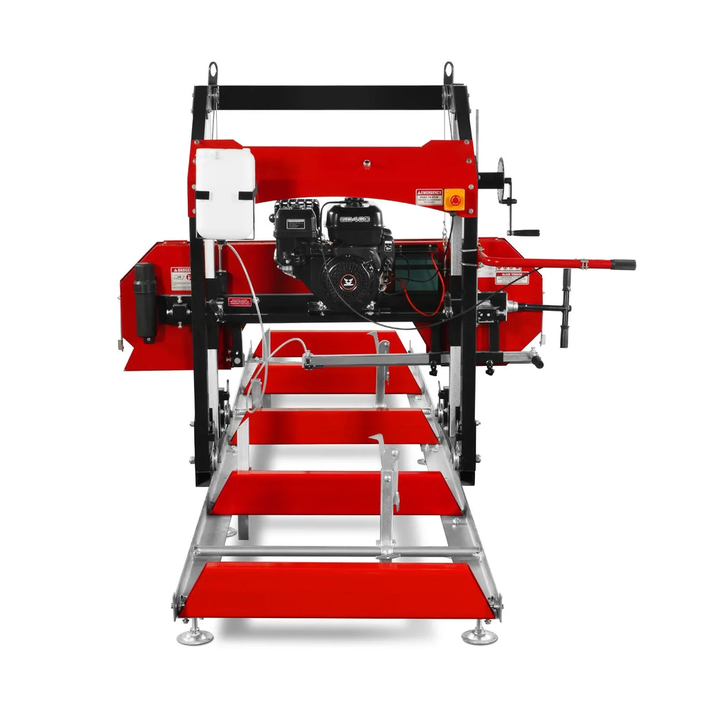 MechMaxx 32" Portable Sawmill, 459cc 15HP E-Start Gasoline Engine, 26.5" Board Width, 13' Track Length , SM-32