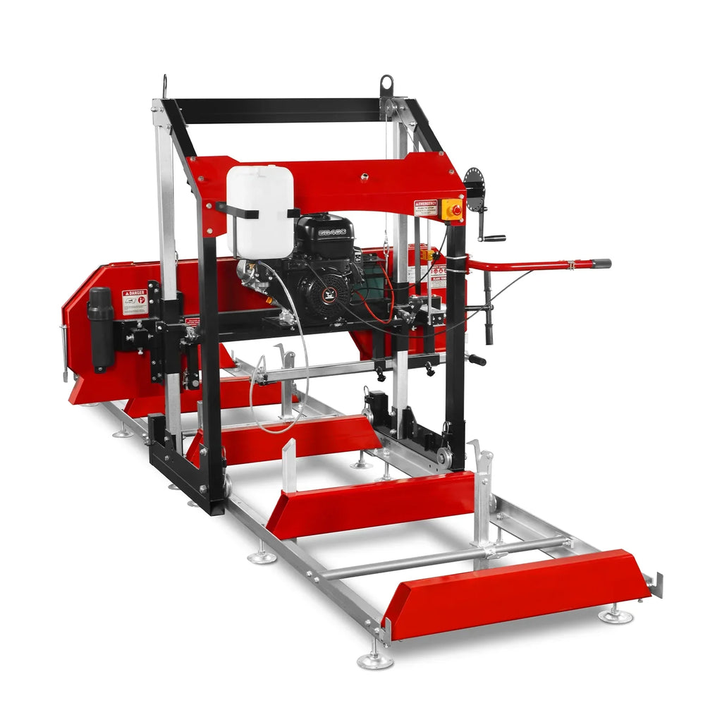 MechMaxx 32" Portable Sawmill, 459cc 15HP E-Start Gasoline Engine, 26.5" Board Width, 13' Track Length , SM-32