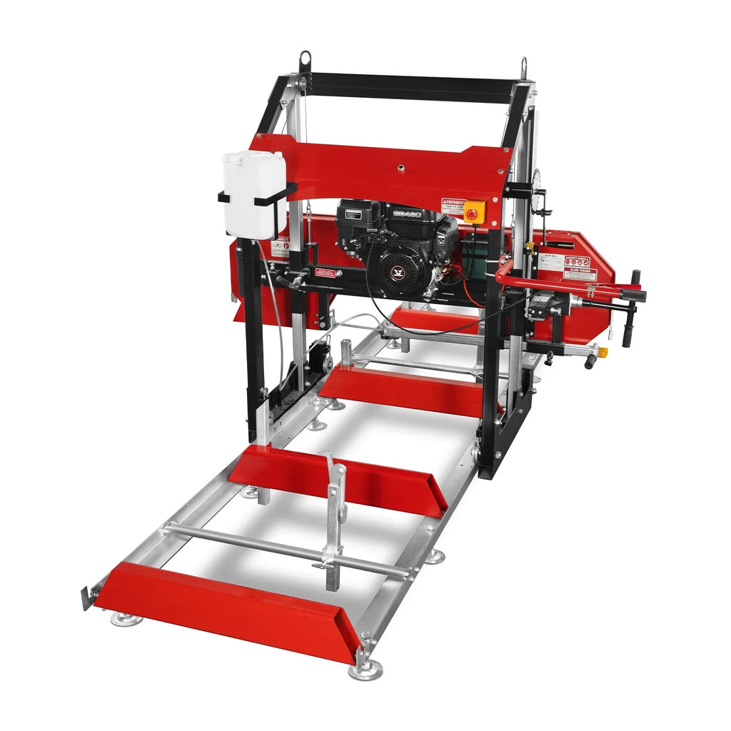 MechMaxx 32" Portable Sawmill, 459cc 15HP E-Start Gasoline Engine, 26.5" Board Width, 13' Track Length , SM-32