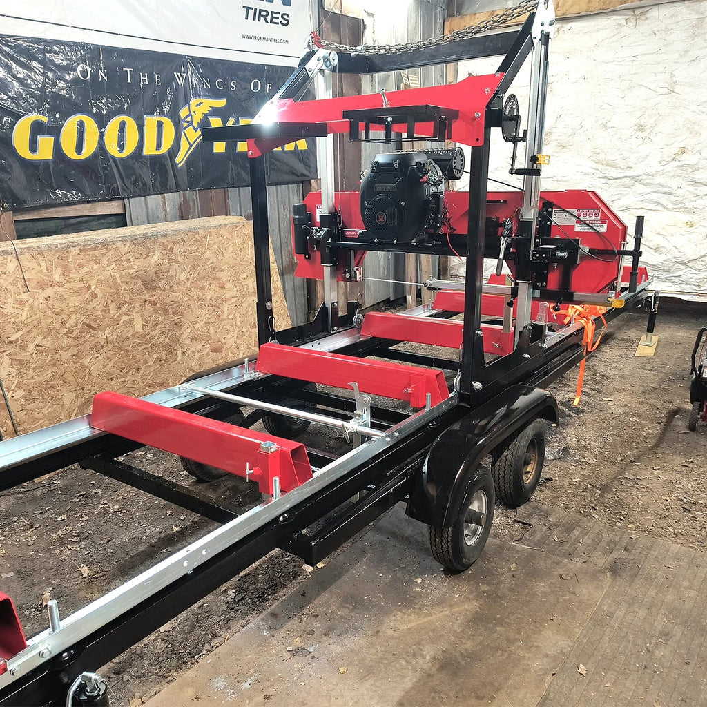 MechMaxx 36" MAX Portable Sawmill, 25HP 750cc ZONSEN V-Twin Engine, 35" Board Width, 20' Track Length, SM-36MAX