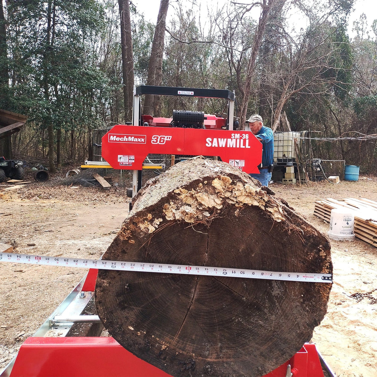MechMaxx 36" MAX Portable Sawmill, 25HP 750cc ZONSEN V-Twin Engine, 35" Board Width, 20' Track Length, SM-36MAX