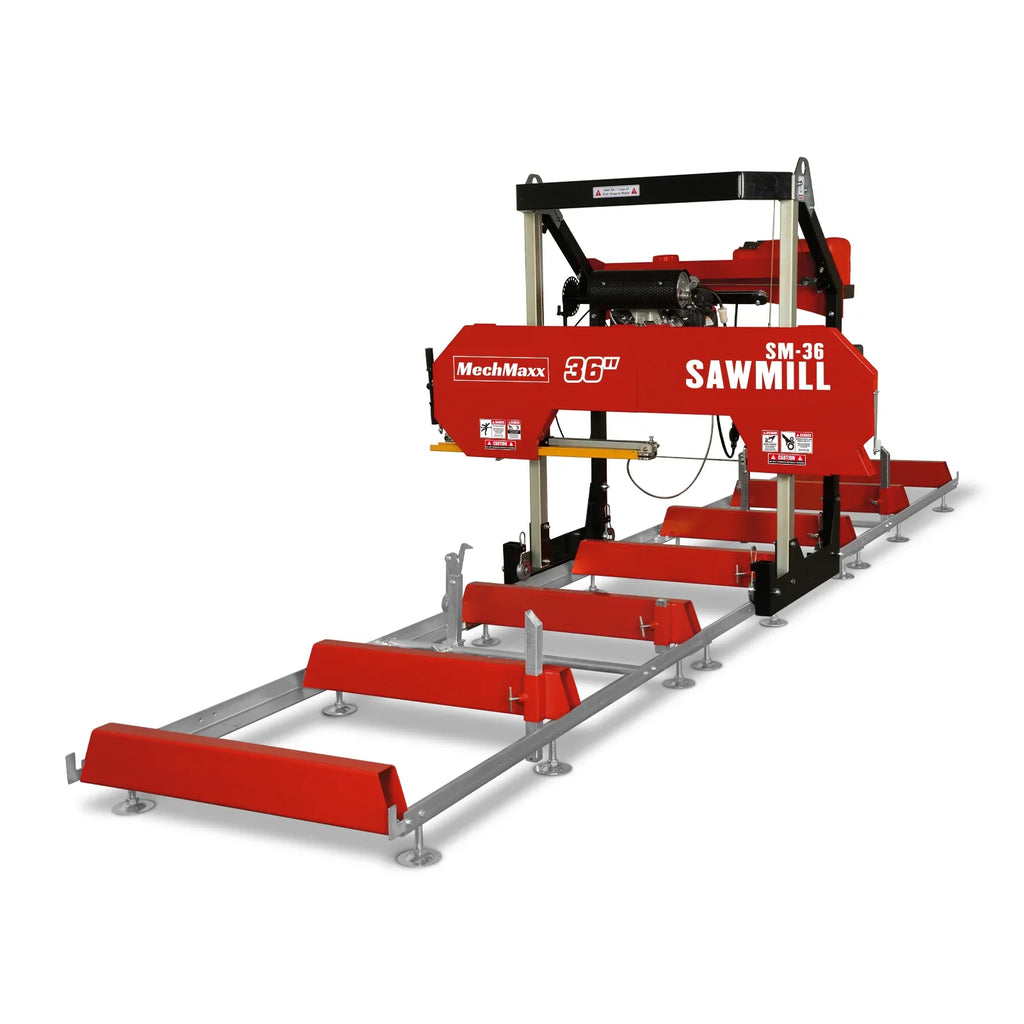 MechMaxx 36" MAX Portable Sawmill, 25HP 688cc HONDA GX690 V-Twin Engine, 35" Board Width, 20' Track Length, SM36-HMAX
