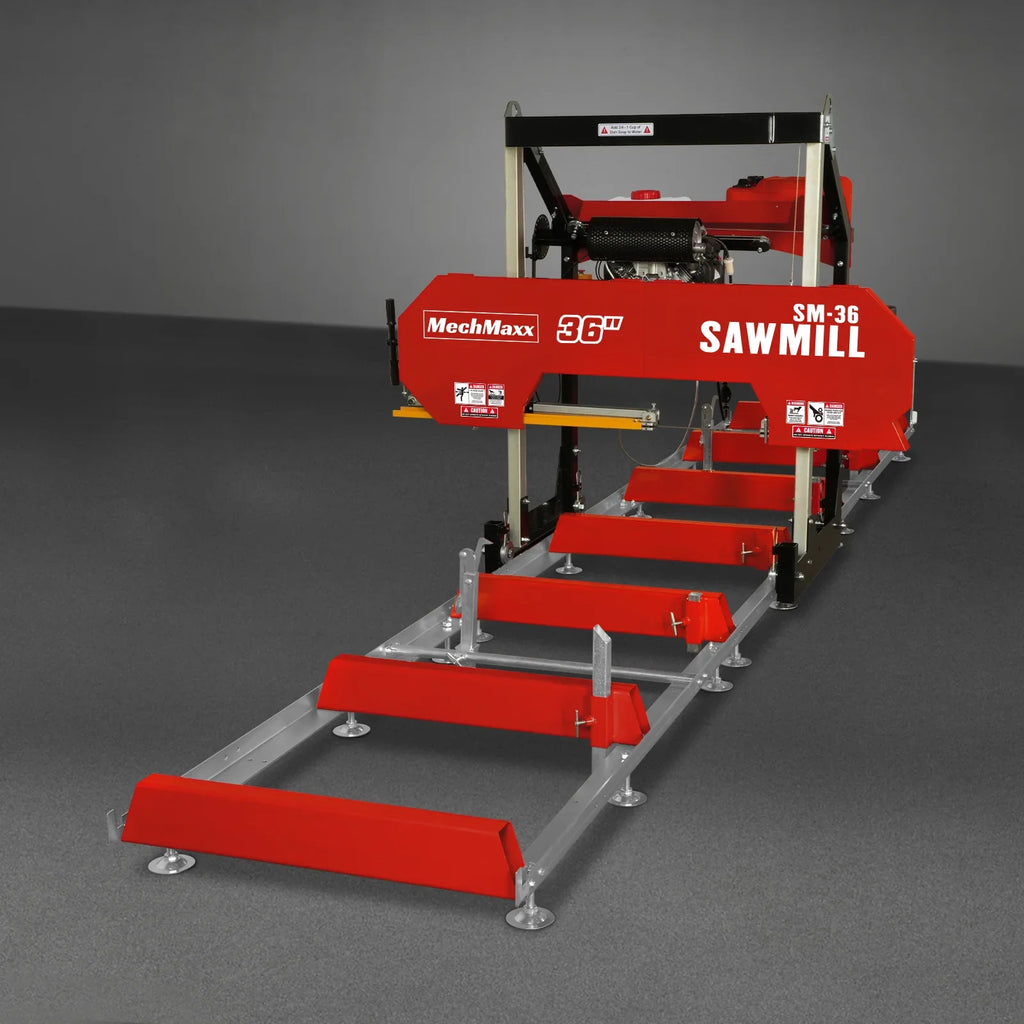 MechMaxx 36" MAX Portable Sawmill, 25HP 688cc HONDA GX690 V-Twin Engine, 35" Board Width, 20' Track Length, SM36-HMAX