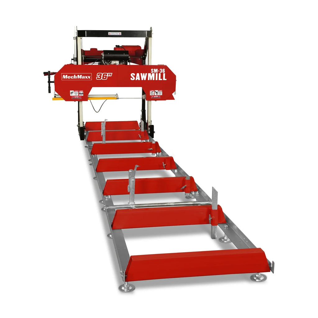 MechMaxx 36" MAX Portable Sawmill, 25HP 688cc HONDA GX690 V-Twin Engine, 35" Board Width, 20' Track Length, SM36-HMAX