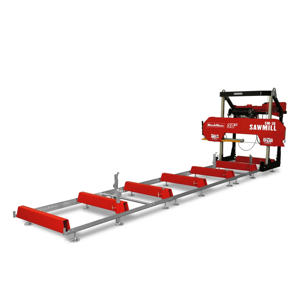 MechMaxx 36" MAX Portable Sawmill, 25HP 688cc HONDA GX690 V-Twin Engine, 35" Board Width, 20' Track Length, SM36-HMAX
