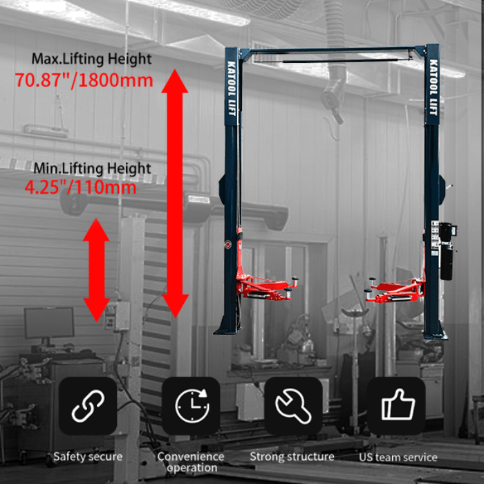 Katool  11,000 lb 2 Post Vehicle Lift - KT-AS110D - Heavy-Duty Shop Lift