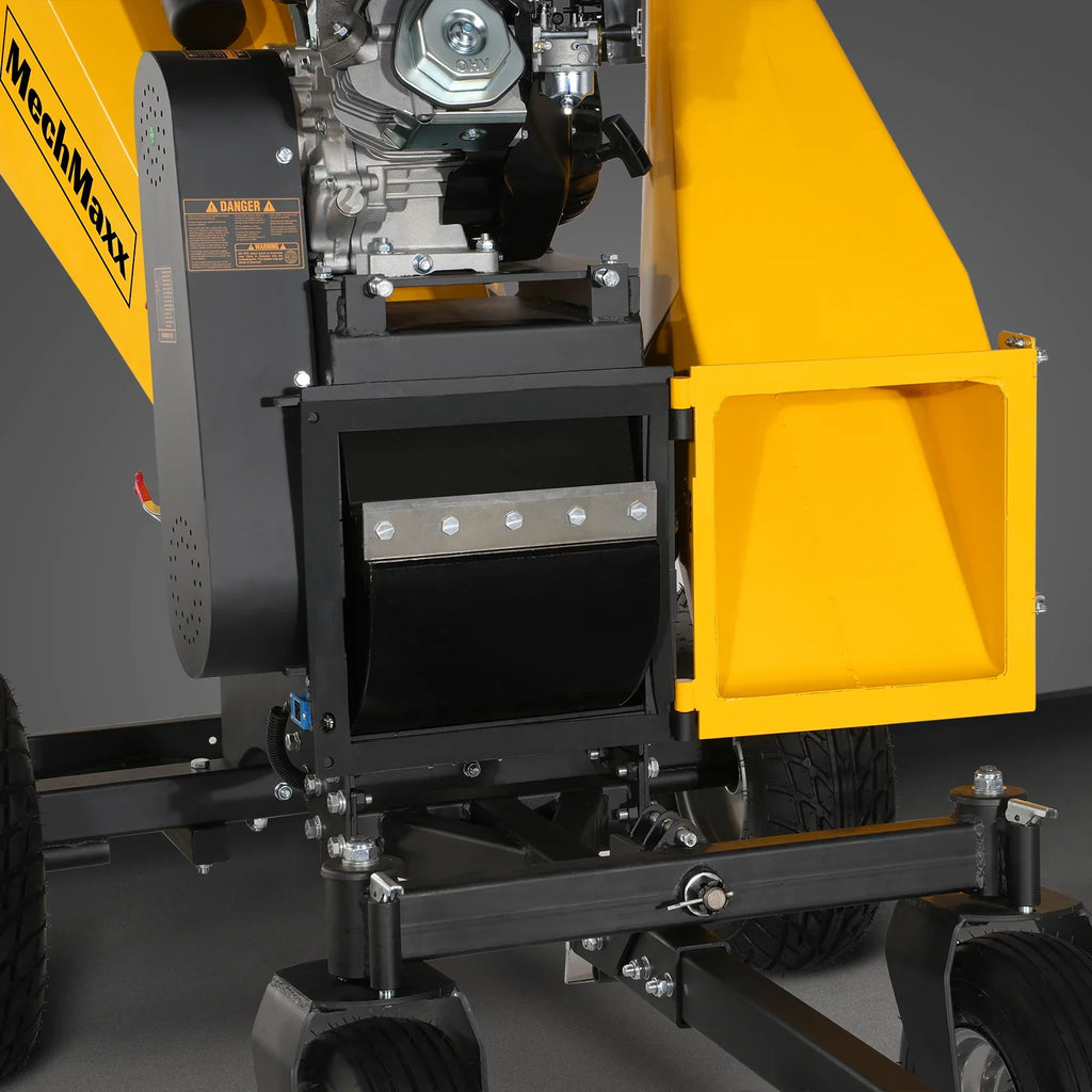 MechMaxx 6 inch E-start Zonsen 459cc 15hp Gas Powered 4 - Wheel Drum Wood Chipper with Taillight ,  B150