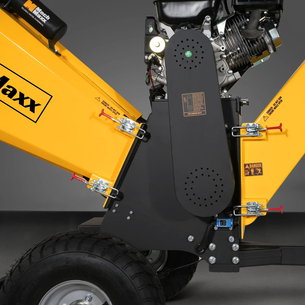 MechMaxx 6 inch E-start Zonsen 459cc 15hp Gas Powered 4 - Wheel Drum Wood Chipper with Taillight ,  B150