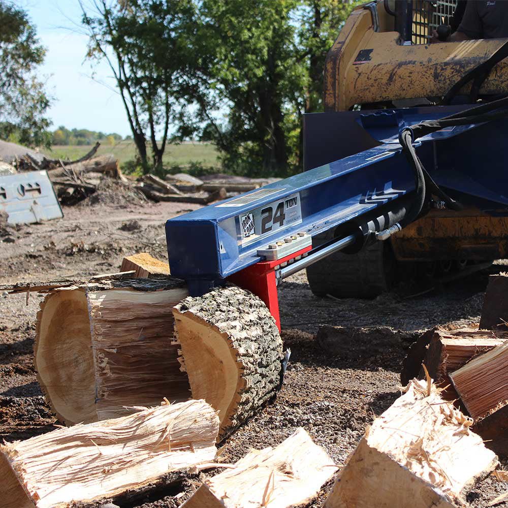 Iron and Oak Log Splitter | 24-Ton | Skid Steer Mount