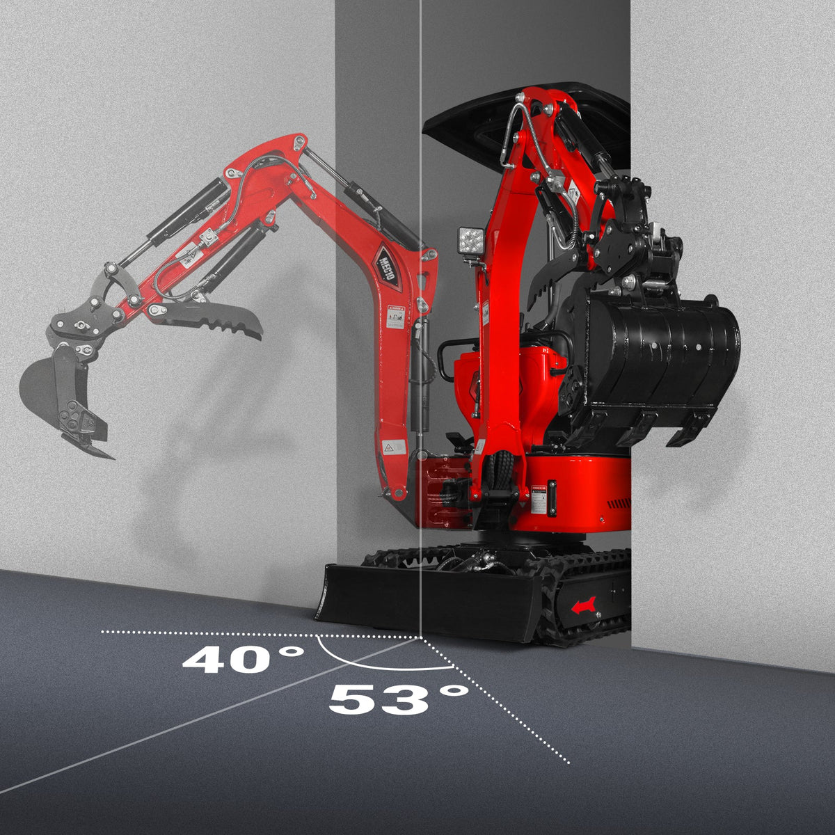 MechMaxx 1 Ton Mini Excavator – Honda GX390 Engine, 65.7" Dig Depth, 2280 lb Compact Mini Excavator (MEC10)