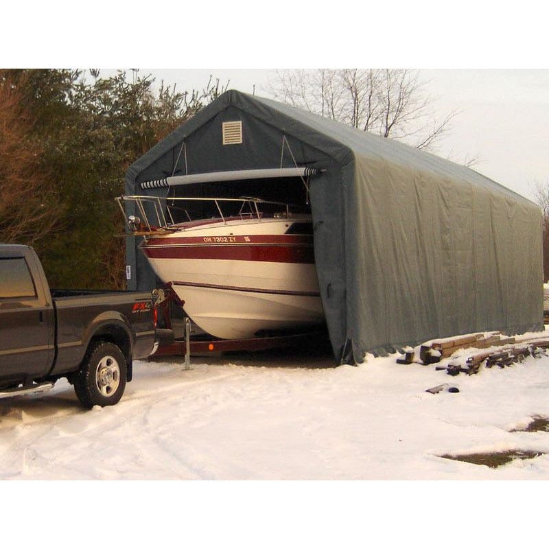 Rhino Shelters Instant Garage (Peak Style) 14’W x 42’L x 17’H